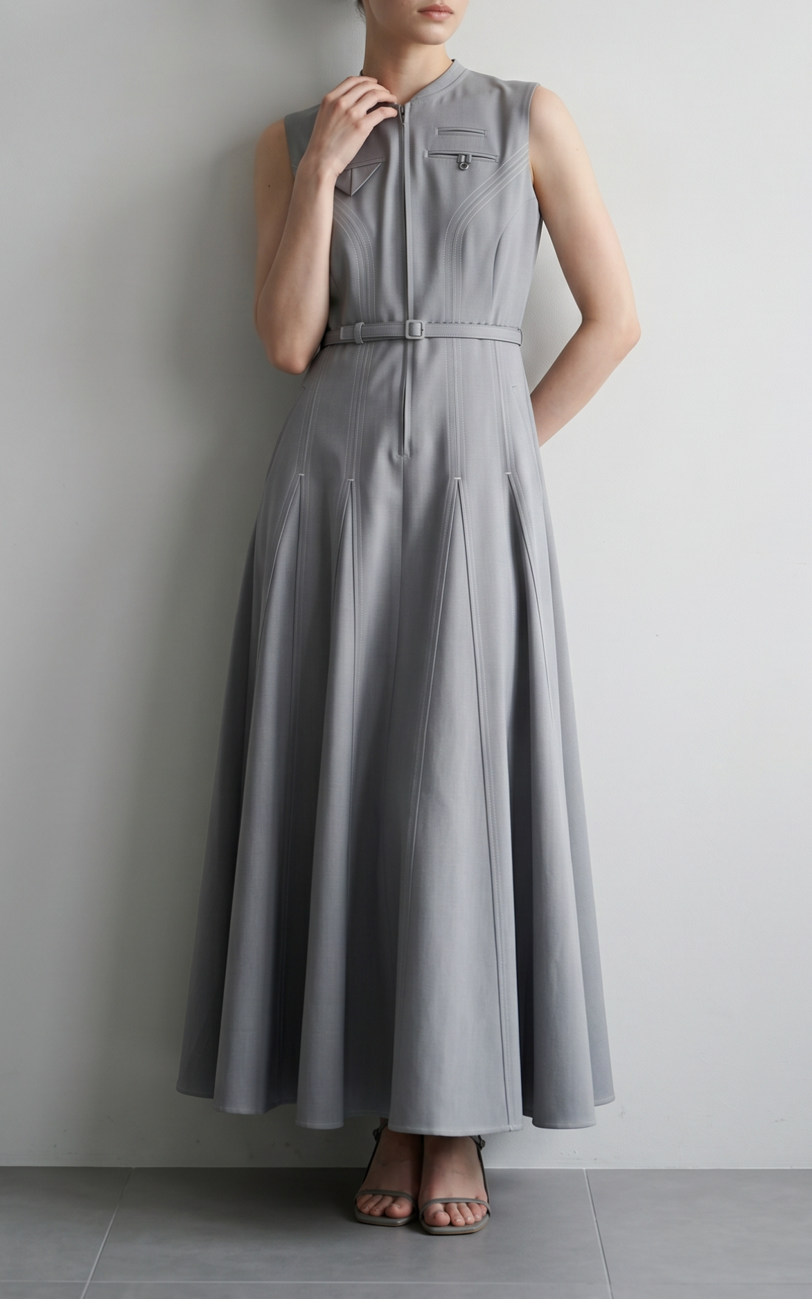 L'AUBE BLANC | Architect Zip Flare Dress