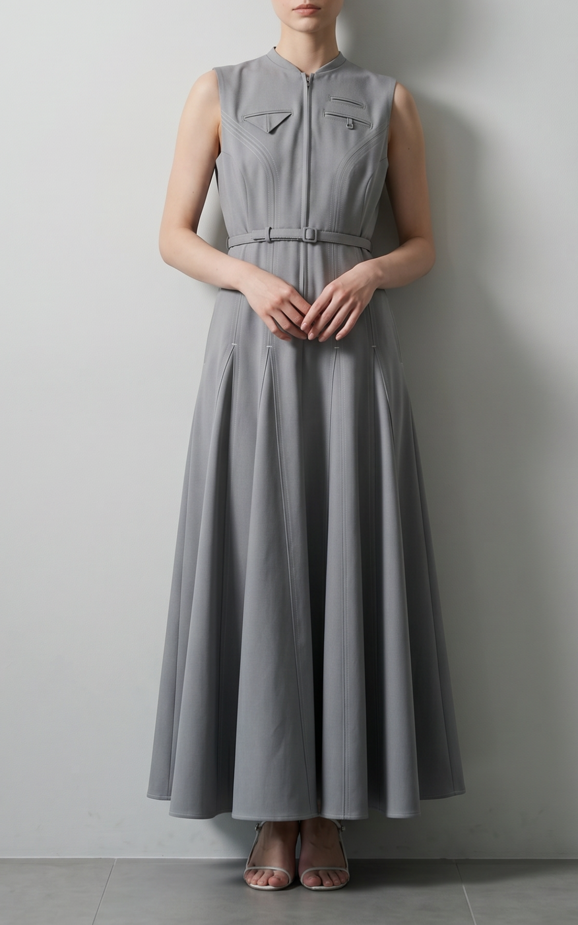 L'AUBE BLANC | Architect Zip Flare Dress