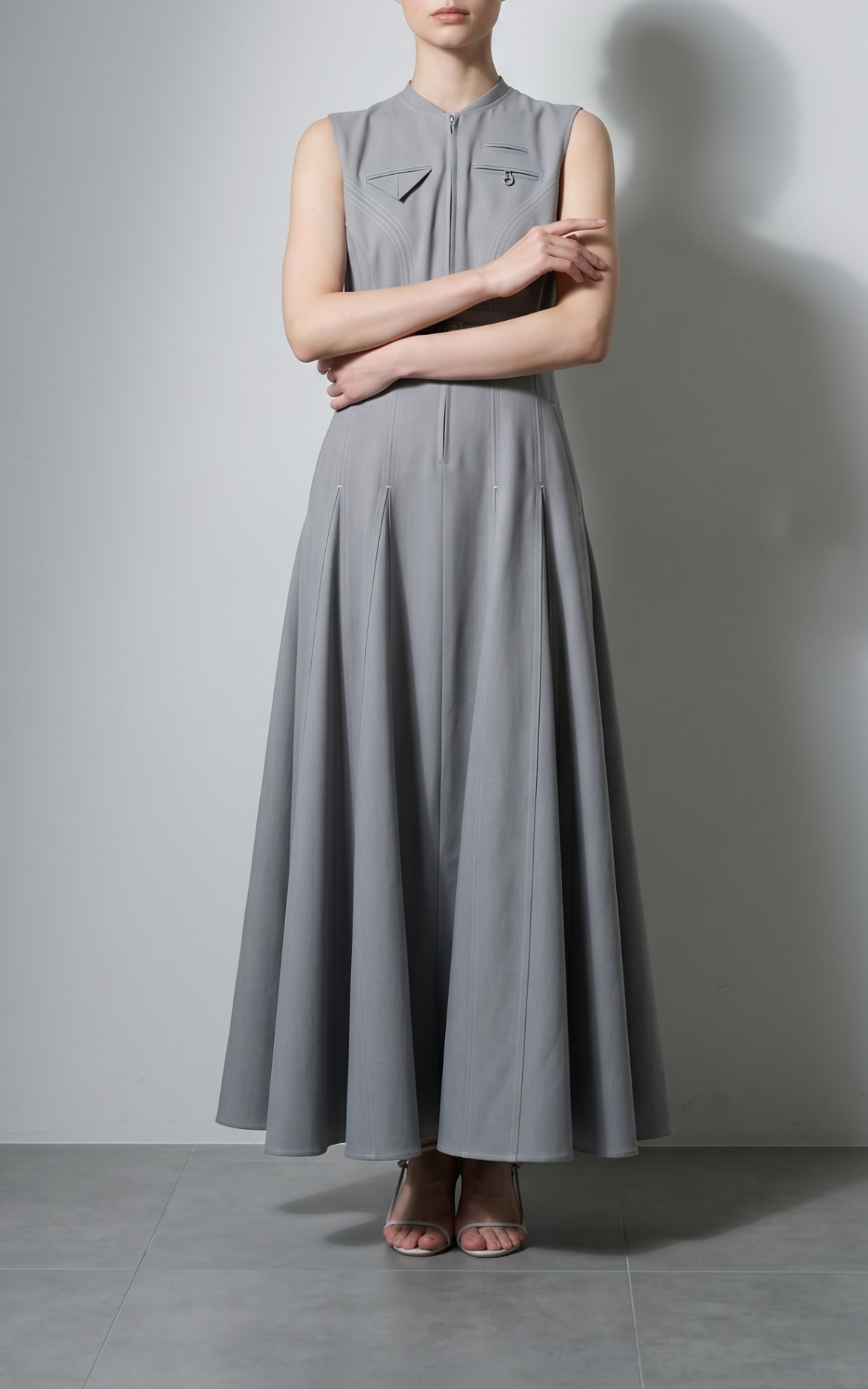 L'AUBE BLANC | Architect Zip Flare Dress