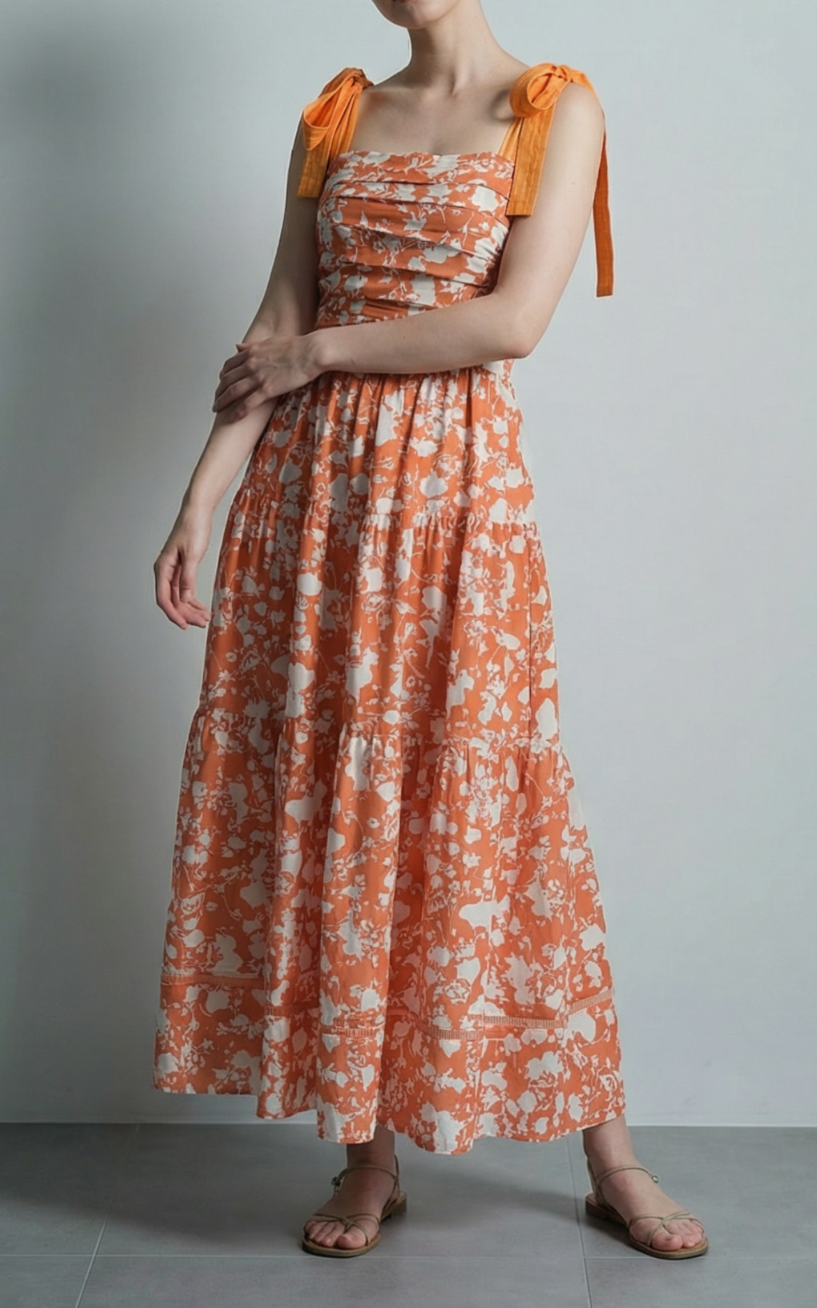 Estella.K | Sandra Floral-print long dress-ORG. pt- – The Rent Styles