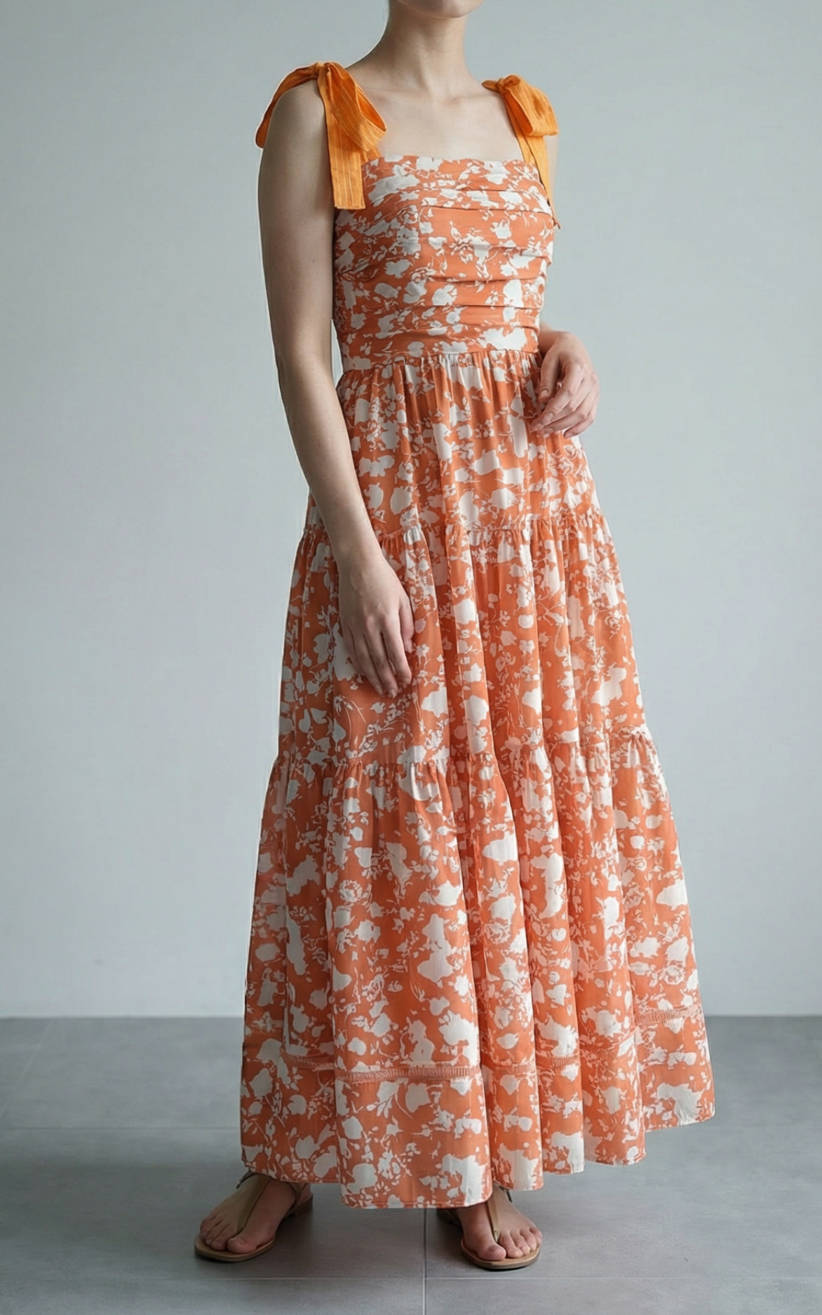 Estella.K | Sandra Floral-print long dress-ORG. pt- – The Rent Styles