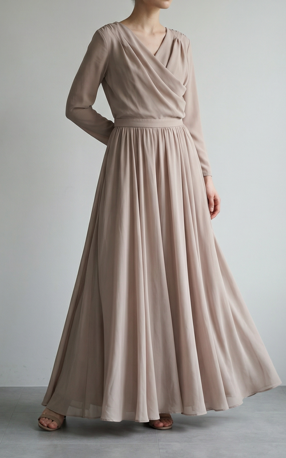 poláura | エアリードレープカシュクールドッキングワンピース