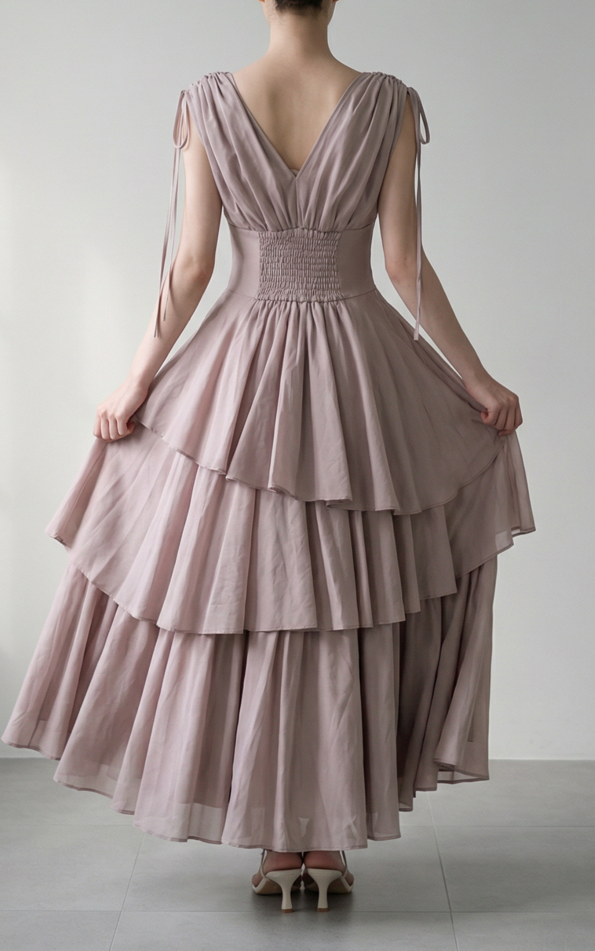 poláura | エアリーティアード ビスチェワンピース